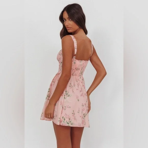 Brand new with tags Indikah size M Pink Floral Dress - Picture 6 of 6